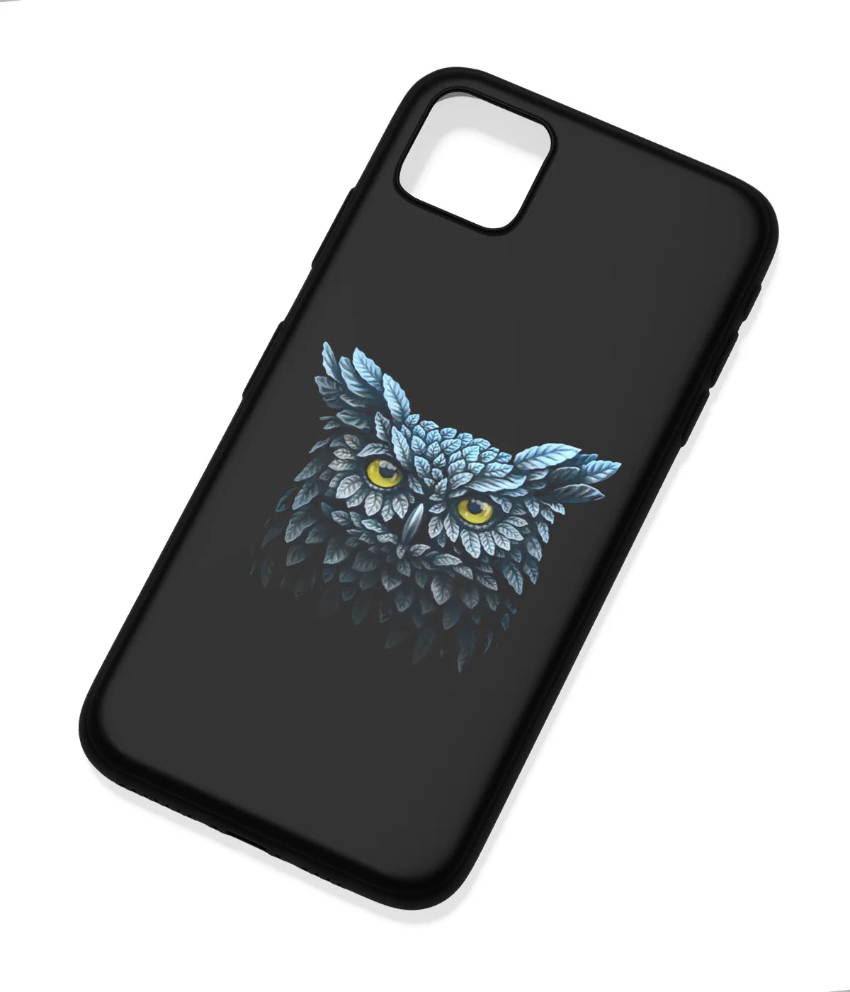 An angled view of a soft silicone case featuring a colorful design.