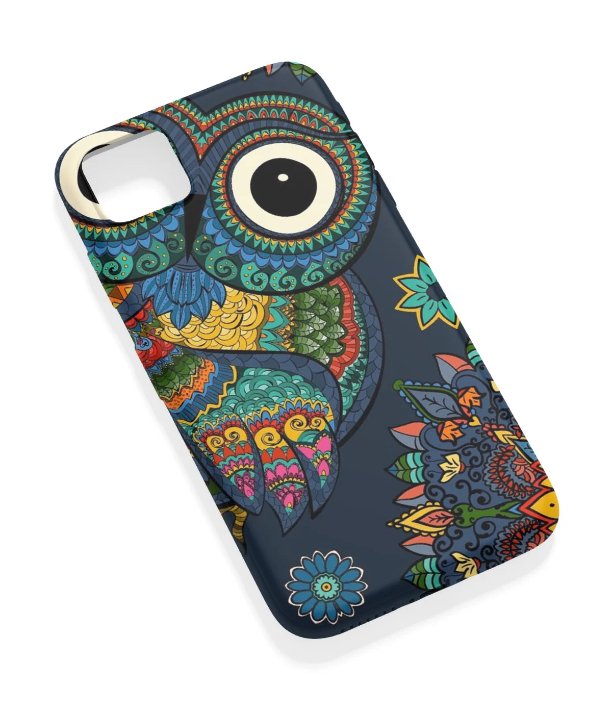 An angled view of a soft silicone case featuring a vibrant design.