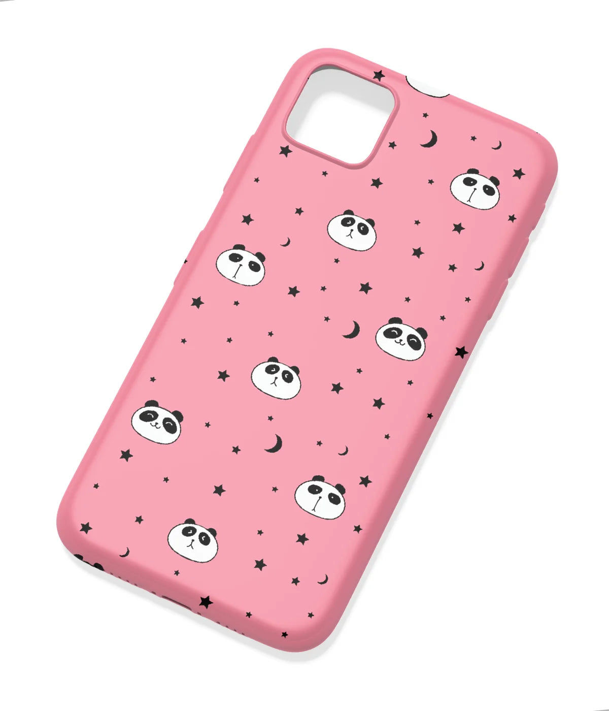 An angled view of a soft silicone case featuring a colorful design.