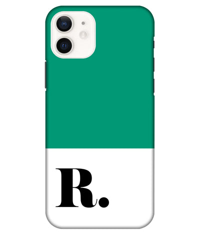A product shot of a slim hard case with a customizable name in green color.