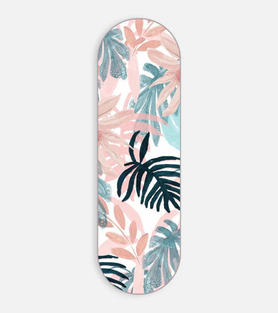 Mobile phone grip slider with a colorful design on a white background
