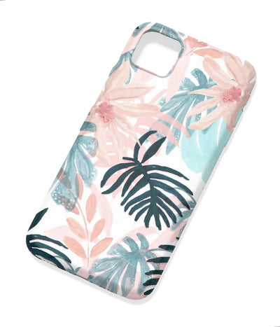 An angled view of a soft silicone case featuring a colorful design.