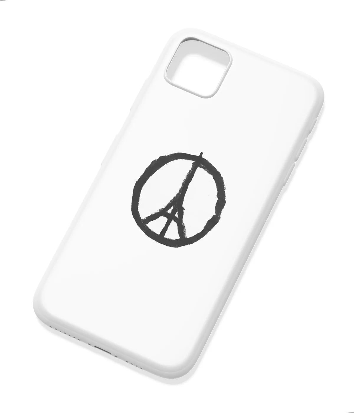 An angled view of a soft silicone case featuring a colorful design.