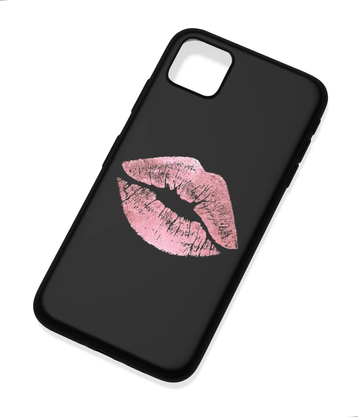 An angled view of a soft silicone case featuring a colorful design.