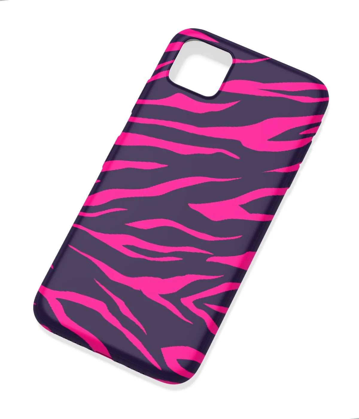 An angled view of a soft silicone case featuring a colorful design.