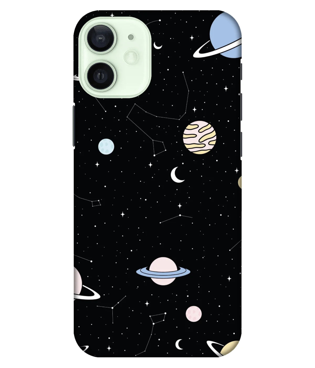 A product shot of a slim hard case with a colorful design.