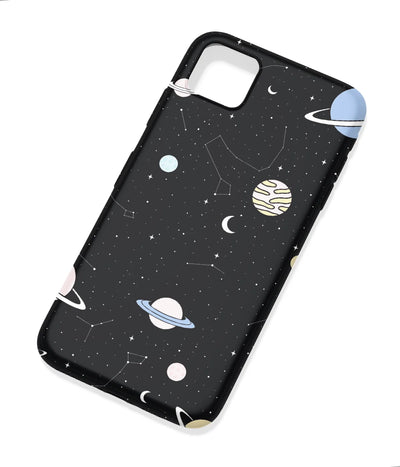 An angled view of a soft silicone case featuring a colorful design.