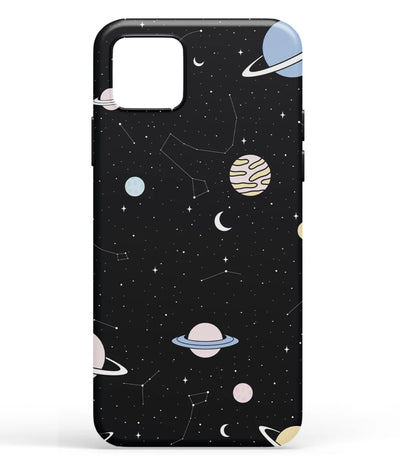 A front-on view of soft silicone phone case with a colorful design.