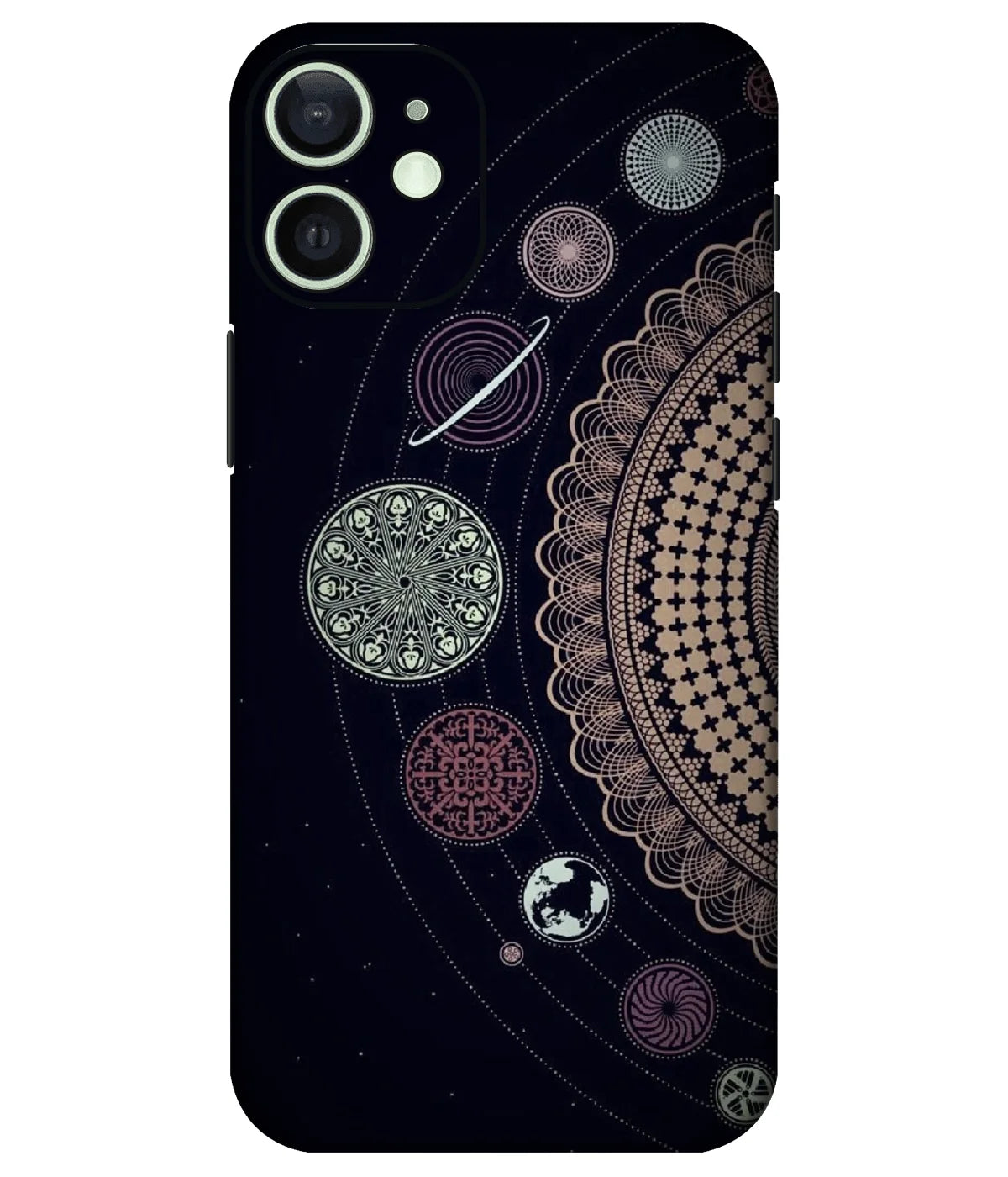 Image of a phone case featuring a mobile skin with a graphic design.