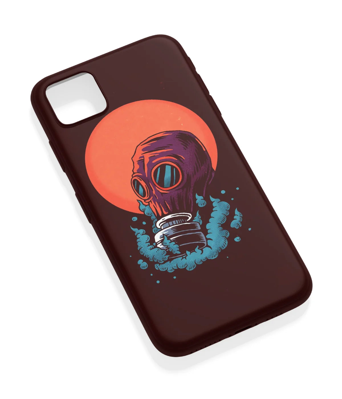 An angled view of a soft silicone case featuring a vibrant design.
