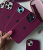 A video showing a 360-degree view and a close-up of the iPhone plum liquid silicone case