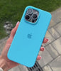 A video showing a 360-degree view and a close-up of the iPhone surf blue liquid silicone case