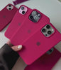A video showing a 360-degree view and a close-up of the iPhone red rose liquid silicone case