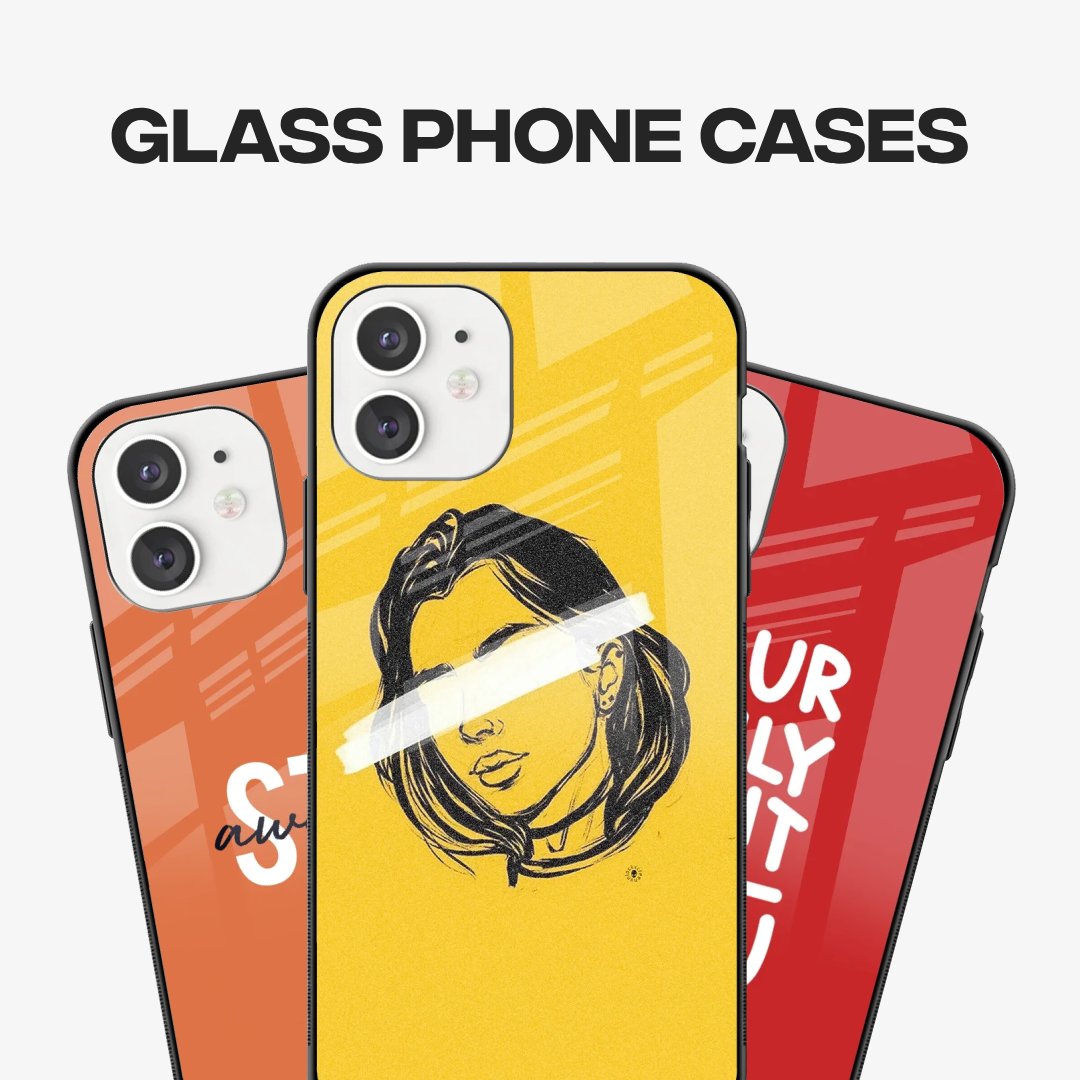Banner showcasing premium Glass Phone Cases with the text "Glass Phone Cases".