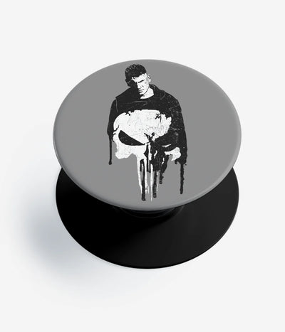 A top-down view of a phone grip holder on a clean white background