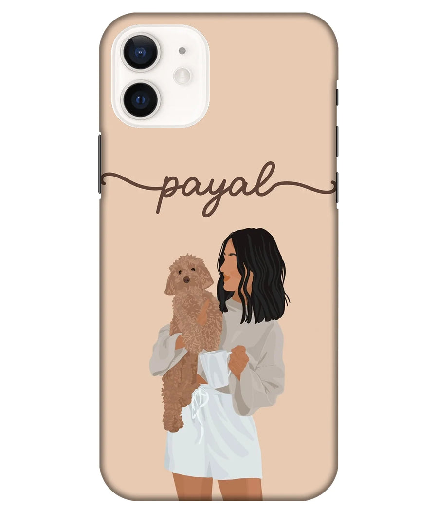 Puppy Hug with Lady Slim Hard Custom Name Case