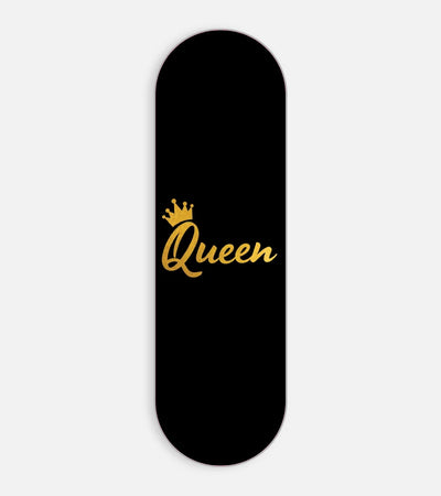 Mobile phone grip slider with a colorful design on a white background