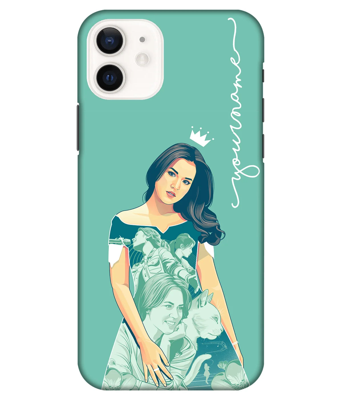 A product shot of a slim hard case with a customizable name.