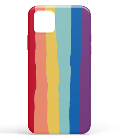 A front-on view of soft silicone phone case with a colorful design.