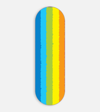 Mobile phone grip slider with a colorful design on a white background