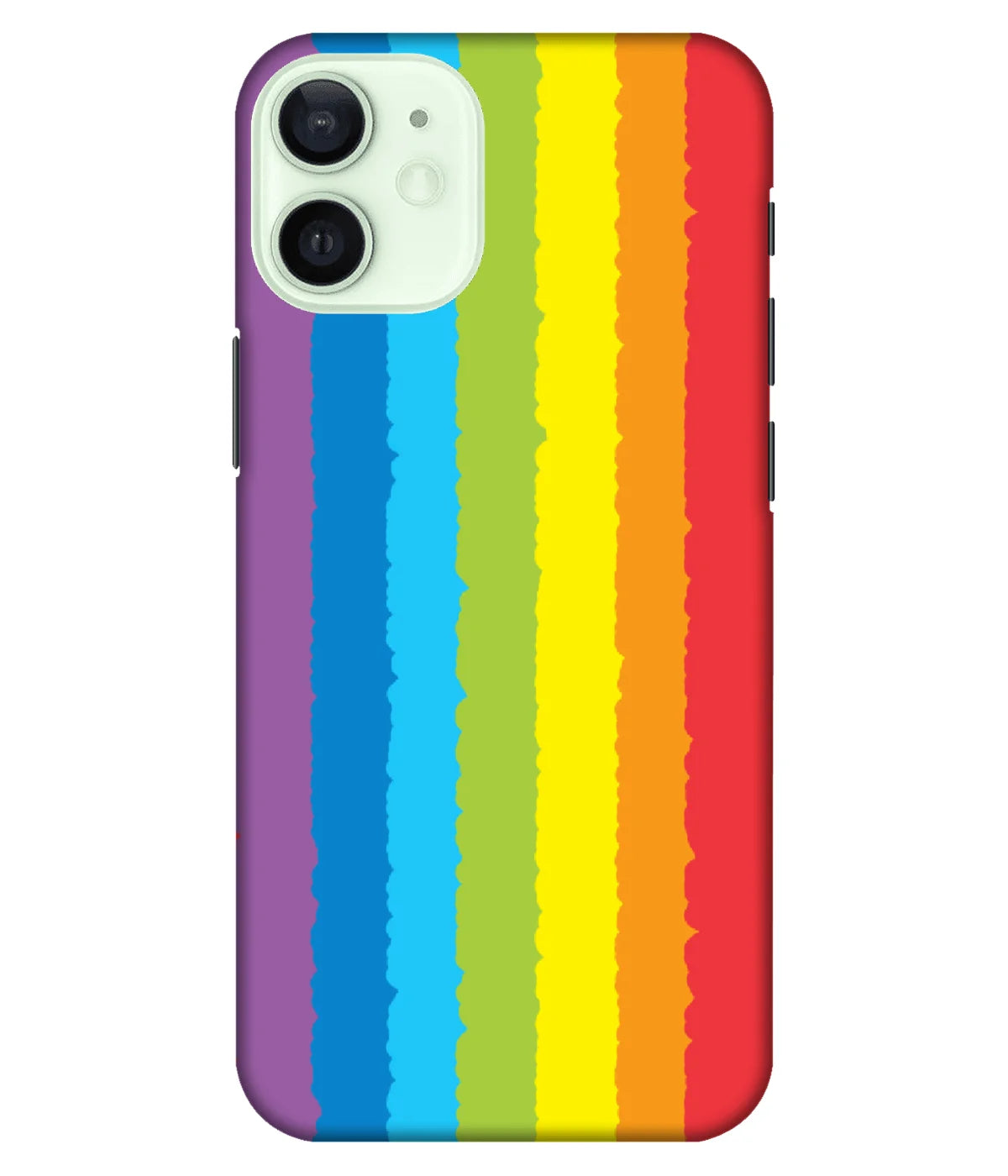 A product shot of a slim hard case with a colorful design.