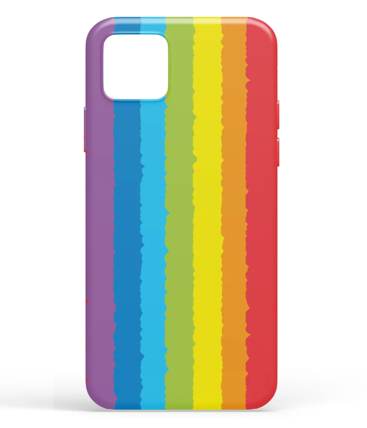 A front-on view of soft silicone phone case with a colorful design.