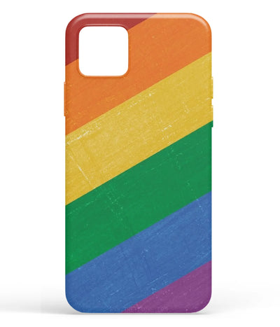 A front-on view of soft silicone phone case with a colorful design.