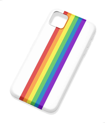 An angled view of a soft silicone case featuring a colorful design.
