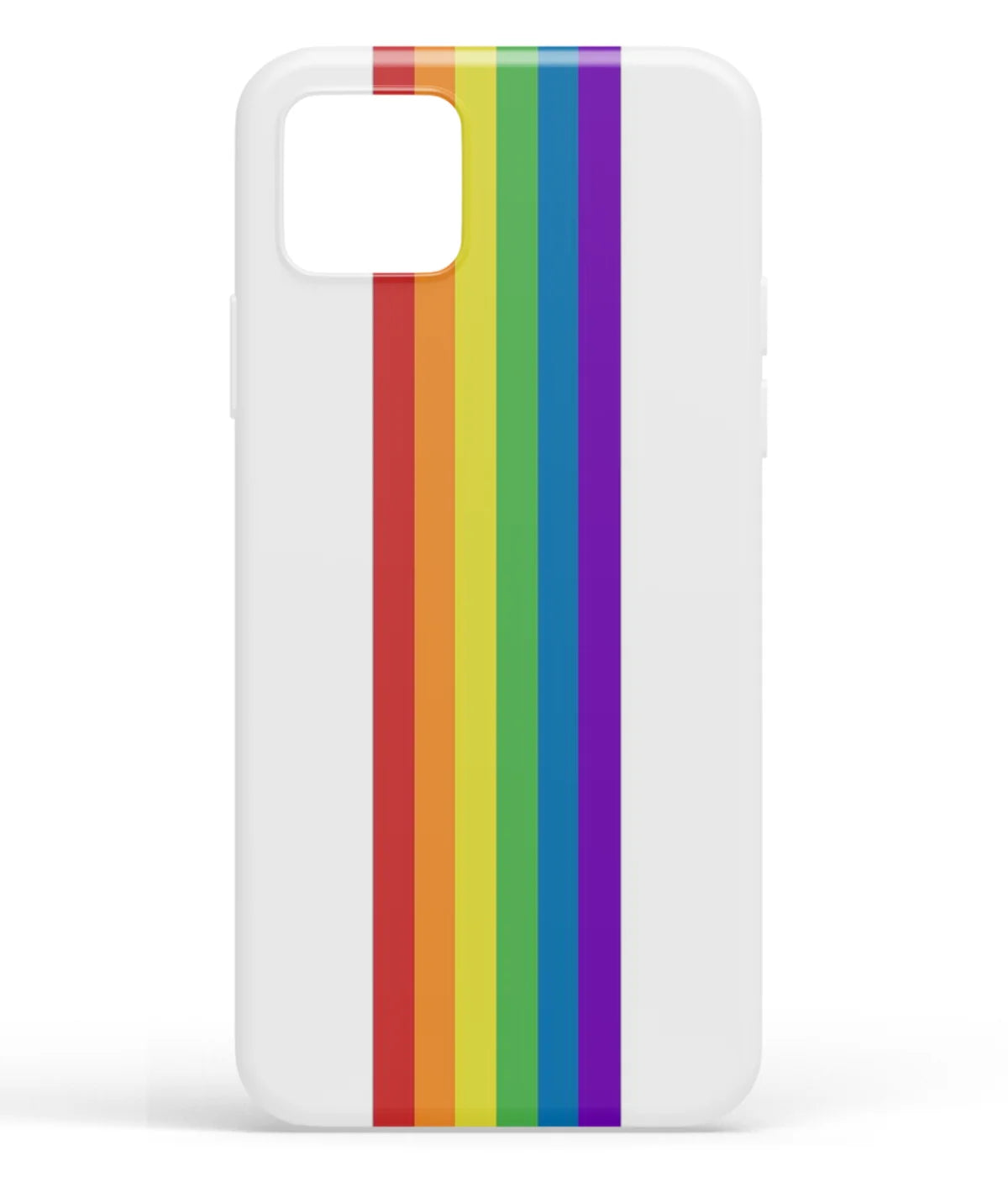 A front-on view of soft silicone phone case with a colorful design.
