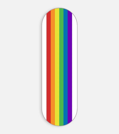 Mobile phone grip slider with a colorful design on a white background