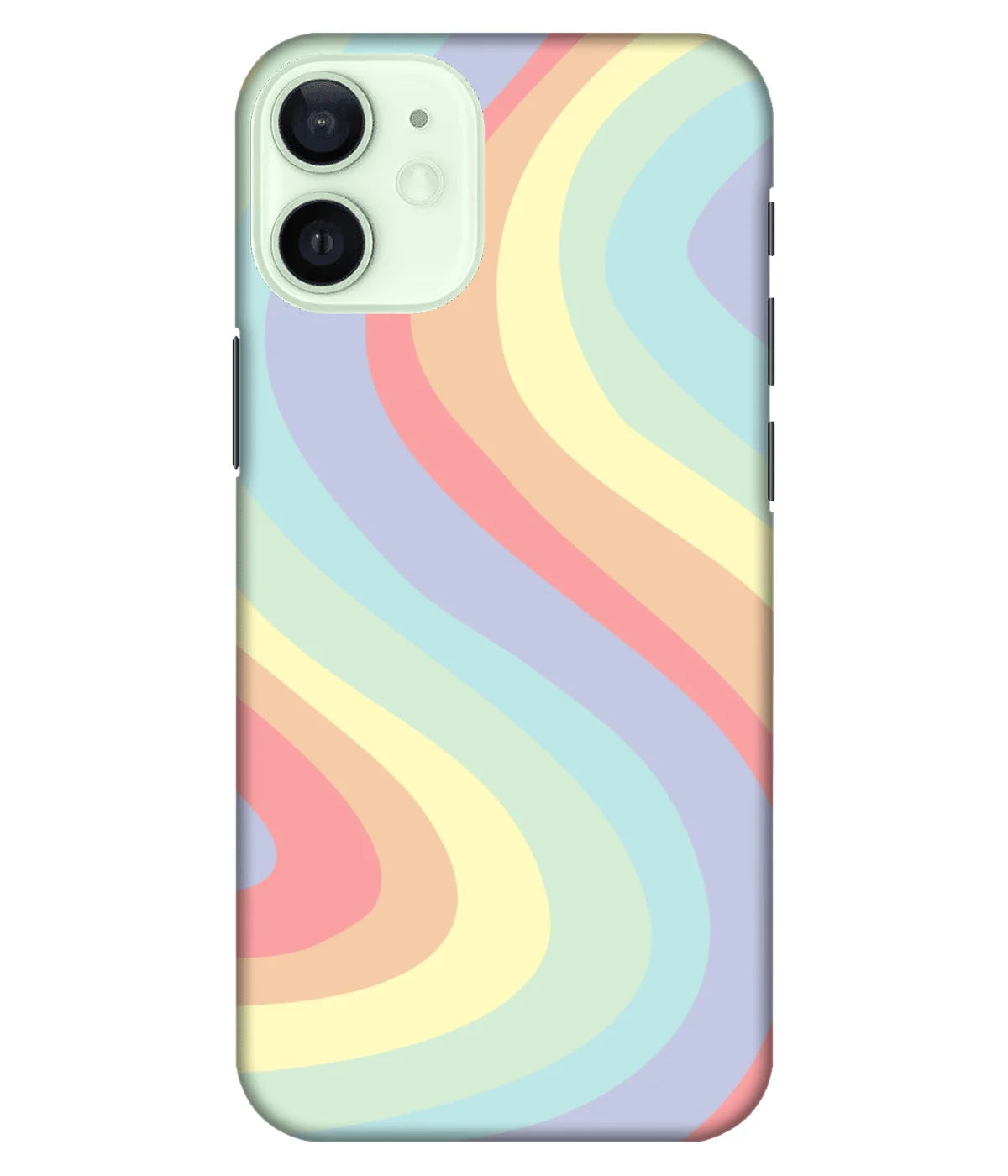 A product shot of a slim hard case with a colorful design.