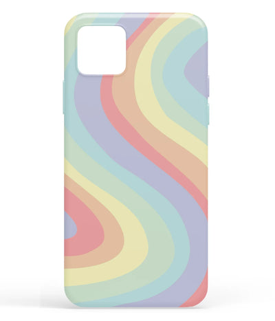 A front-on view of soft silicone phone case with a colorful design.