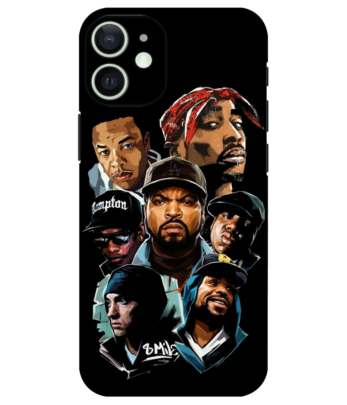 Image of a phone case featuring a mobile skin with a graphic design.