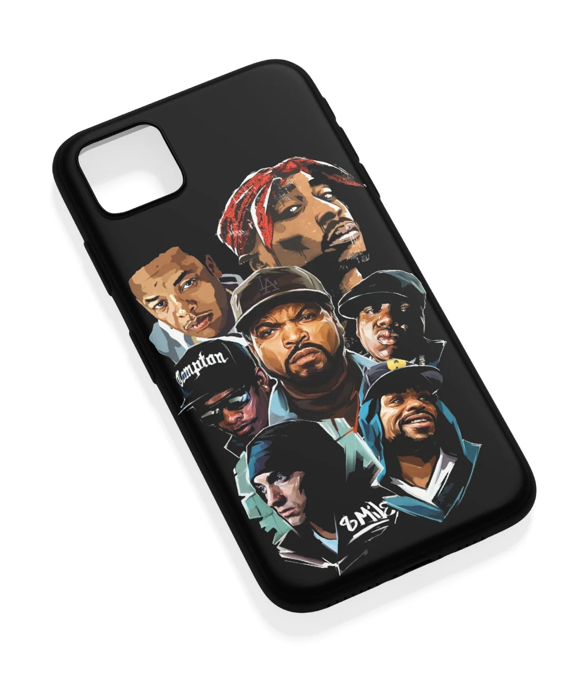 An angled view of a soft silicone case featuring a vibrant design.