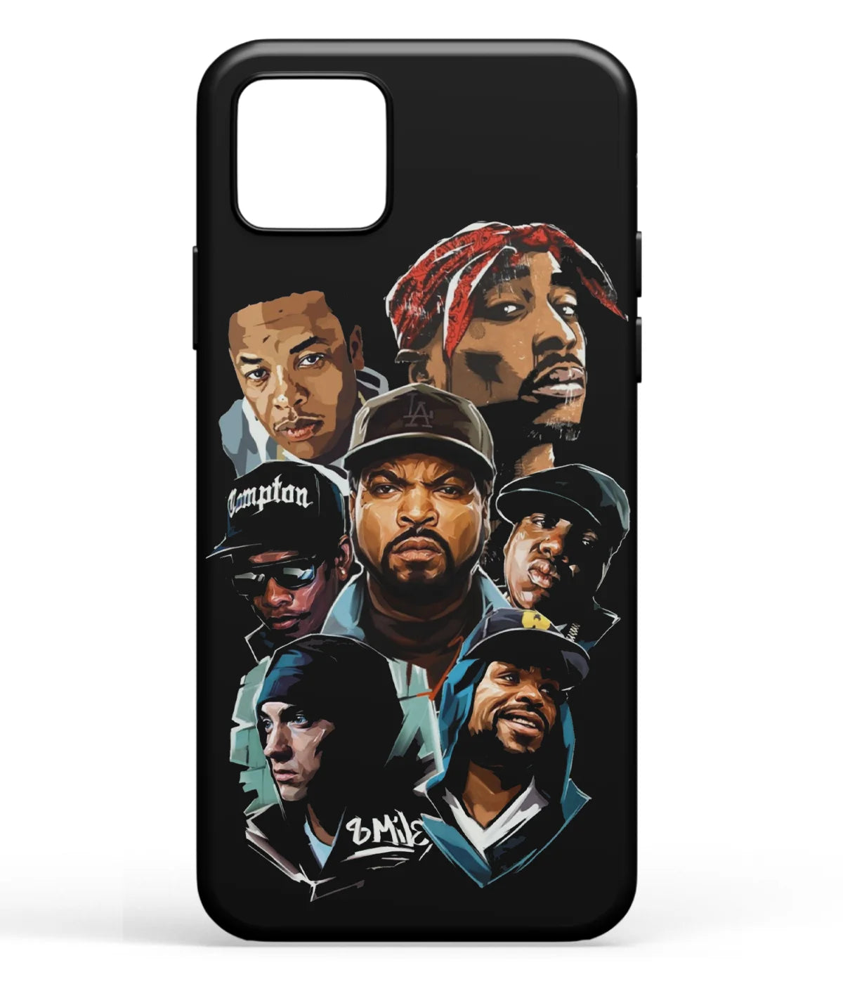 A front-on view of soft silicone phone case with a colorful design.