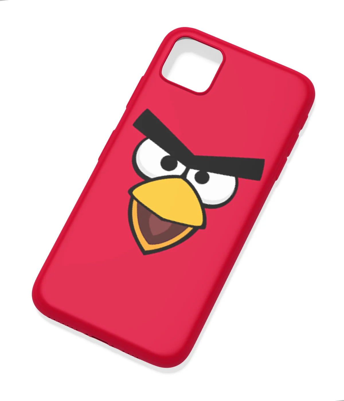 An angled view of a soft silicone case featuring a colorful design.