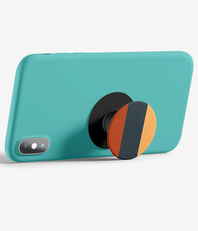 An image demonstrating how to use the phone grip as a stand to hold a mobile phone in landscape mode for hands-free viewing