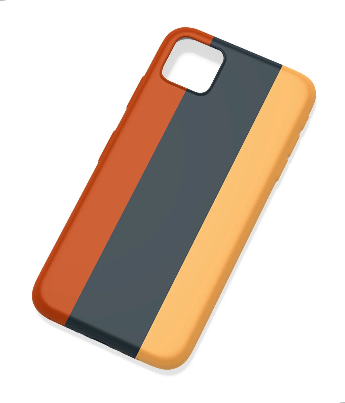 An angled view of a soft silicone case featuring a colorful design.