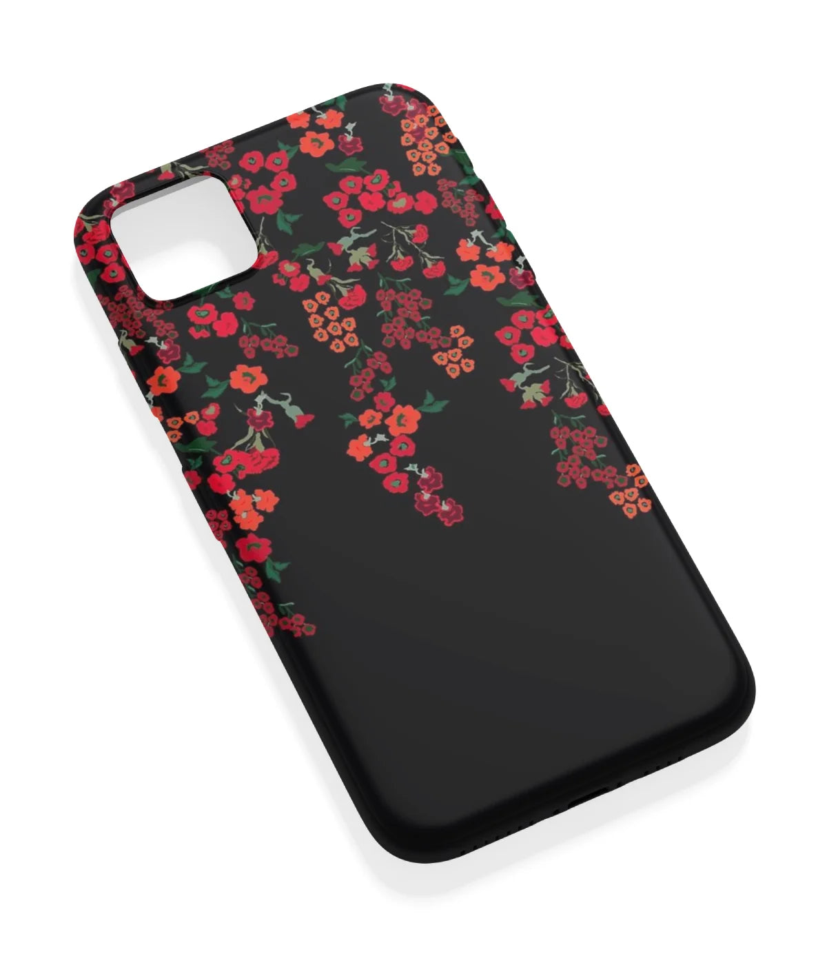 An angled view of a soft silicone case featuring a vibrant design.