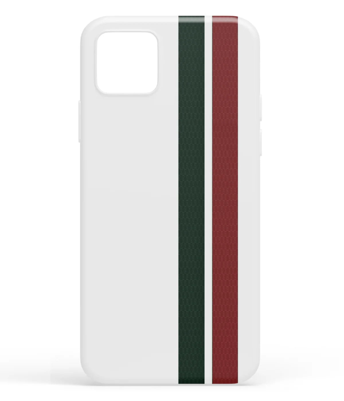 A front-on view of soft silicone phone case with a colorful design.