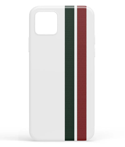 A front-on view of soft silicone phone case with a colorful design.