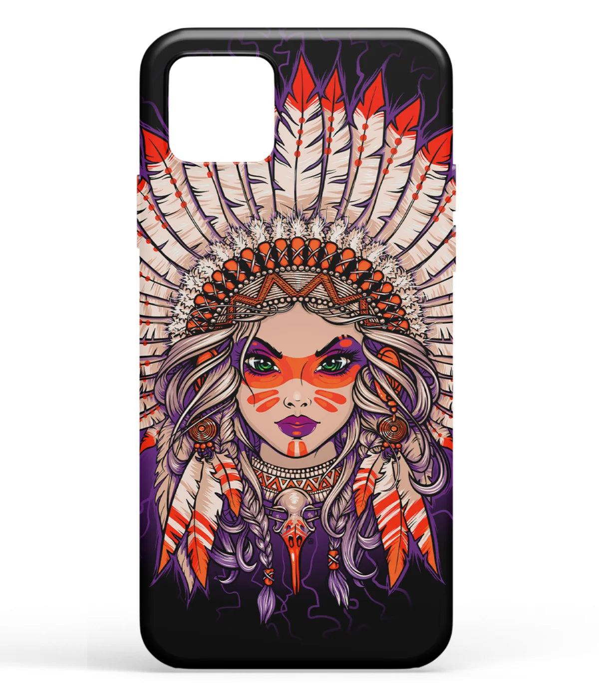 A front-on view of soft silicone phone case with a colorful design.