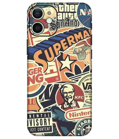 Image of a phone case featuring a mobile skin with a graphic design.