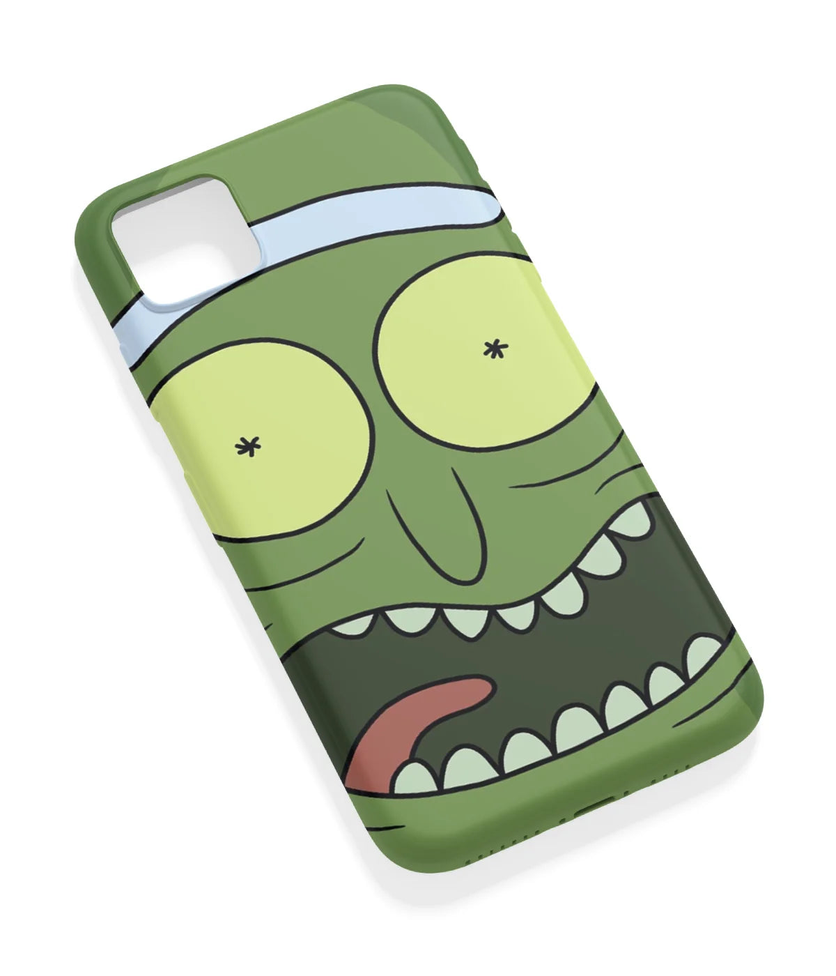 An angled view of a soft silicone case featuring a vibrant design.