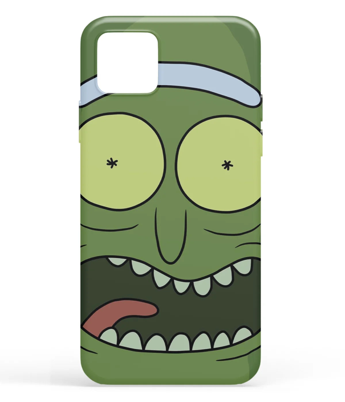 A front-on view of soft silicone phone case with a colorful design.