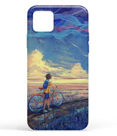 A front-on view of soft silicone phone case with a colorful design.