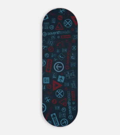 Mobile phone grip slider with a colorful design on a white background