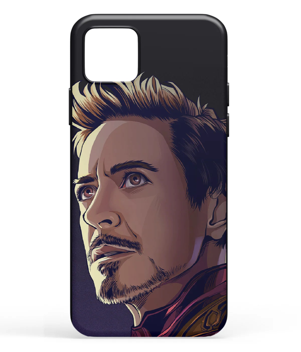 A front-on view of soft silicone phone case with a colorful design.