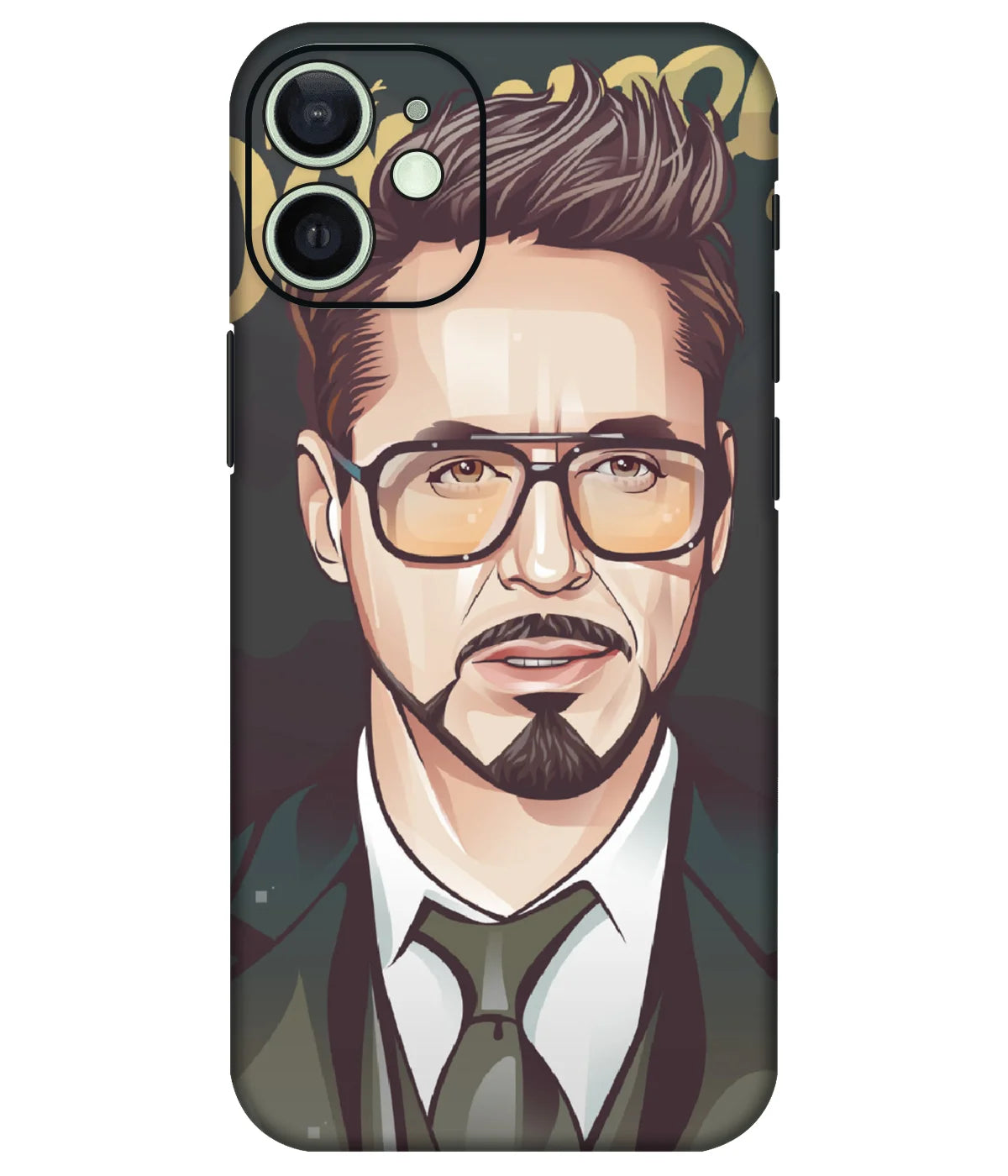 Image of a phone case featuring a mobile skin with a graphic design.