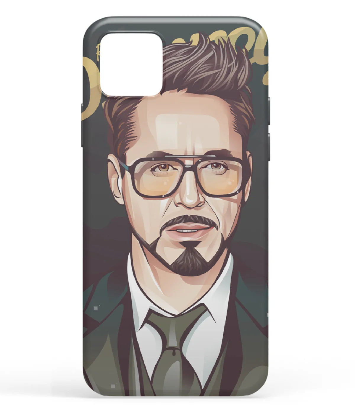 A front-on view of soft silicone phone case with a colorful design.